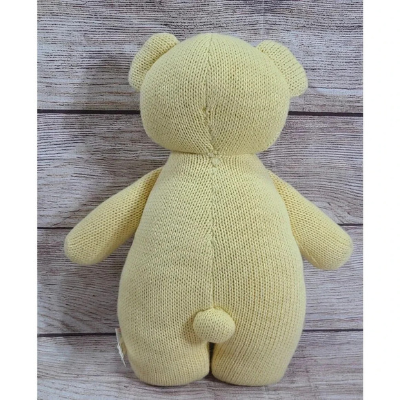 Vintage Gymboree Plush Knit Teddy Bear Stuffed Animal Toy Yellow 12" - Picture 7 of 7